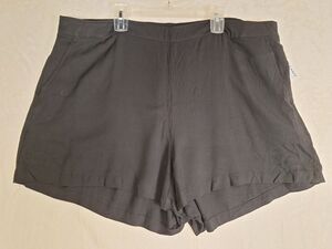 Women’s 3X Old Navy Shorts Pockets Solid Black Athletic Elastic Waist Rayon Nwt